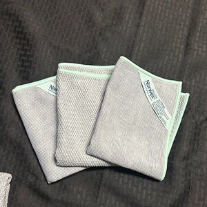 3 New Norwex Kitchen Cloth Trio in Gray with Mint Edges